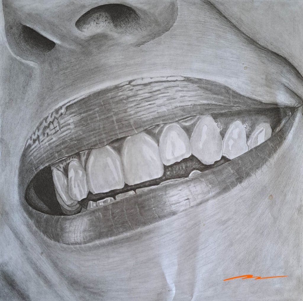 How to draw a smile with teeth final